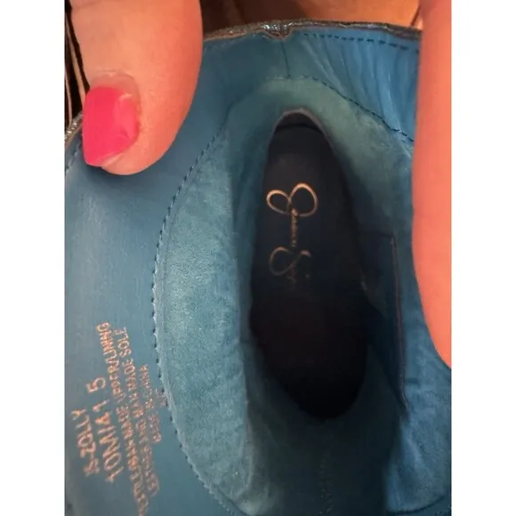 Jessica Simpson Blue Metallic Zolly Bootie w/ Rhinestones Women’s Size 10M **
