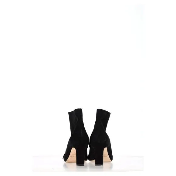 Jimmy Choo Hanover 65 Embellished Pointed Toe Ankle Boots in Black Suede