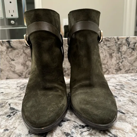 Jimmy Choo Olive Green Suede Ankle Boots size 37