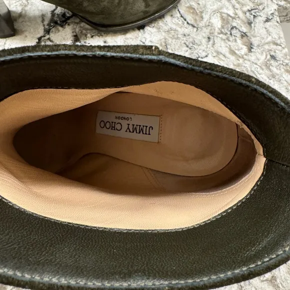 Jimmy Choo Olive Green Suede Ankle Boots size 37