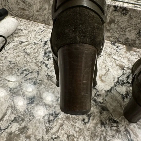 Jimmy Choo Olive Green Suede Ankle Boots size 37
