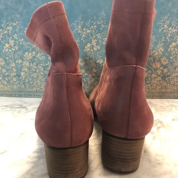J. Jill Red Suede Nubuck Ankle Boots