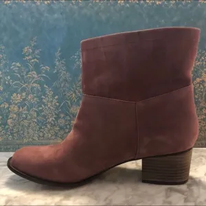 J. Jill Red Suede Nubuck Ankle Boots