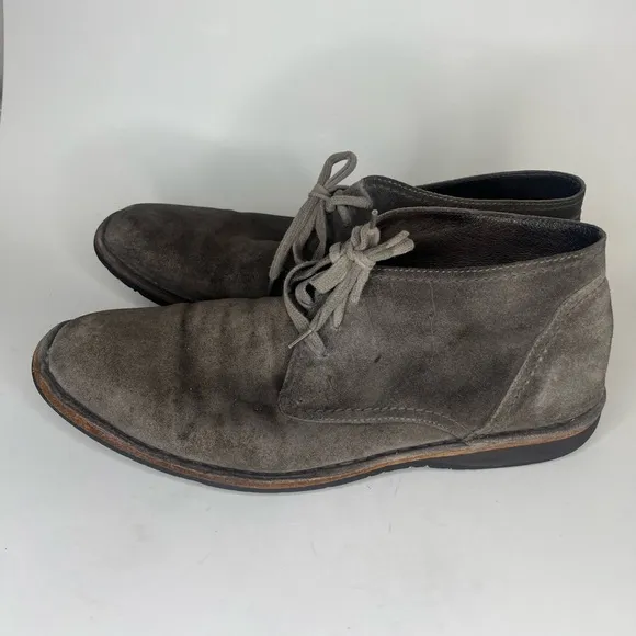 john varvatos chukka boots Men Size 12M Gray Suede Leather Lace Up Casual