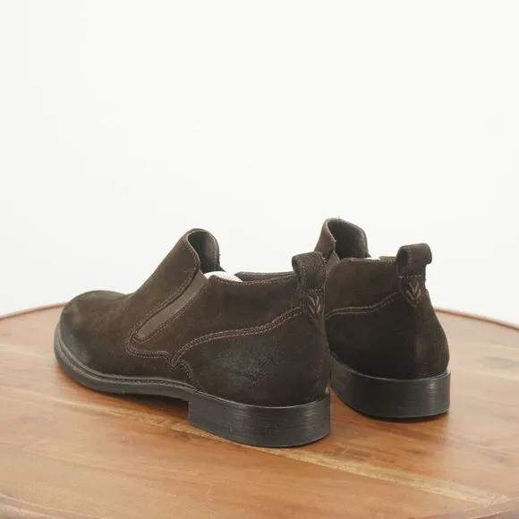 John Varvatos Mens Chelsea Boots Pull On Dark Brown Suede Size 10.5 M