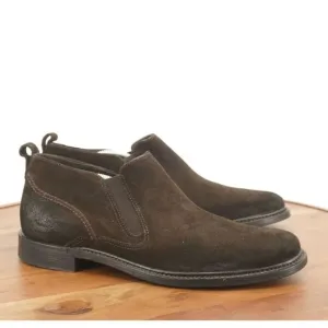 John Varvatos Mens Chelsea Boots Pull On Dark Brown Suede Size 10.5 M