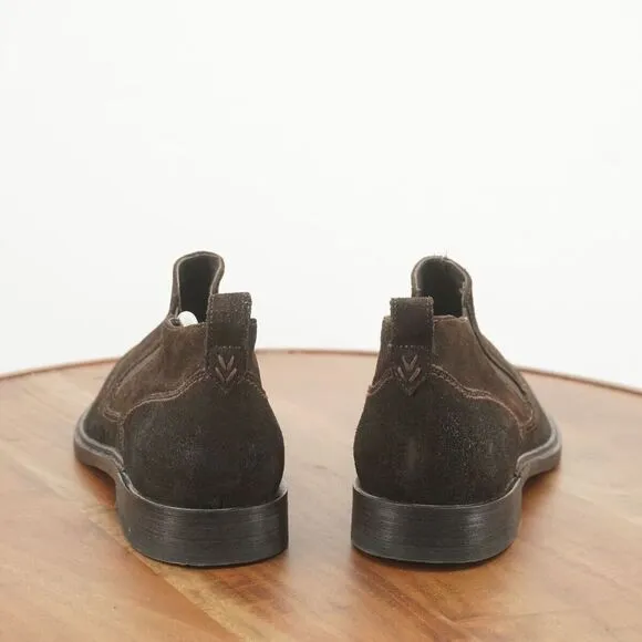John Varvatos Mens Chelsea Boots Pull On Dark Brown Suede Size 10.5 M