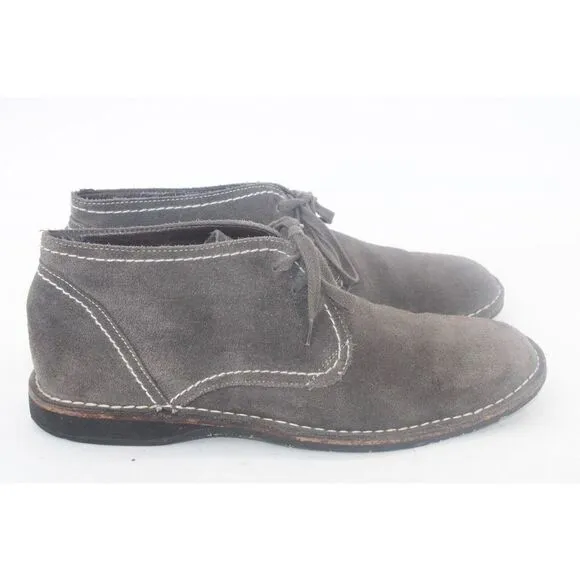 John Varvatos Mens Hipster Gray Suede Leather Chukka Boots Lace Up 12 M