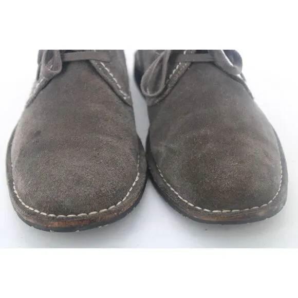 John Varvatos Mens Hipster Gray Suede Leather Chukka Boots Lace Up 12 M