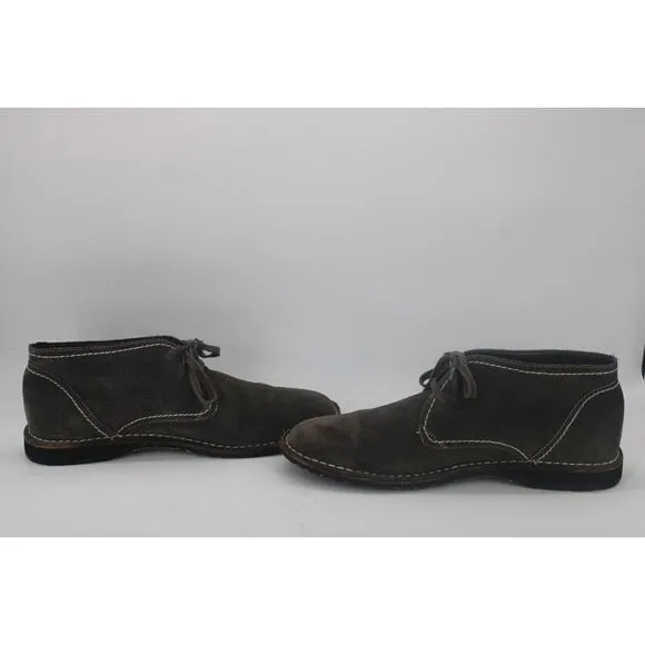 John Varvatos Mens Hipster Gray Suede Leather Chukka Boots Lace Up 12 M