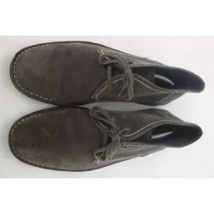 John Varvatos Mens Hipster Gray Suede Leather Chukka Boots Lace Up 12 M