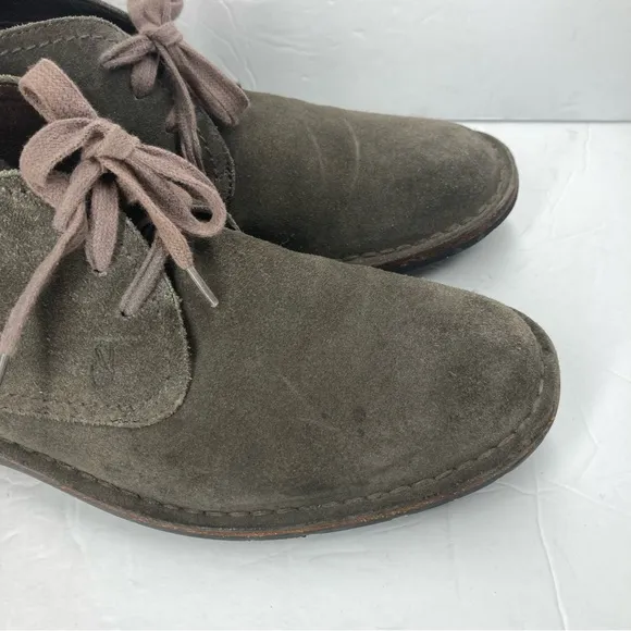 John Varvatos Mens Suede Chukka Boots 10M Lace Up Gray Leather