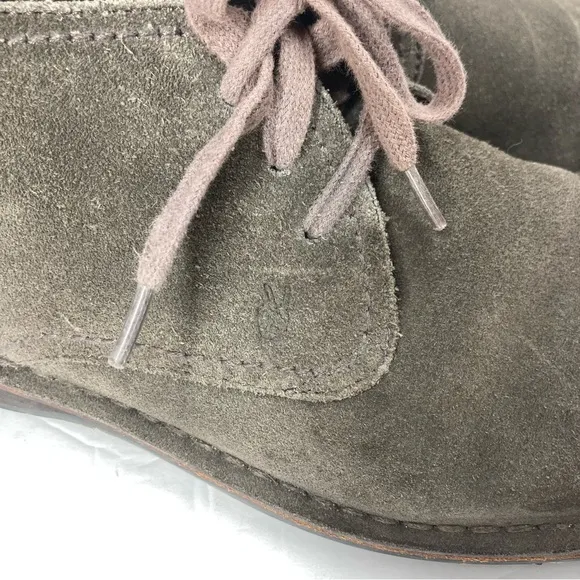 John Varvatos Mens Suede Chukka Boots 10M Lace Up Gray Leather