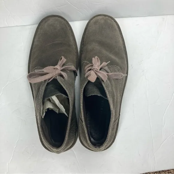 John Varvatos Mens Suede Chukka Boots 10M Lace Up Gray Leather
