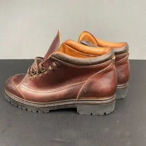 Johnson &amp; Murphy Casual Men's 10.5M Brown Leather Round Toe Boots,Made Italy