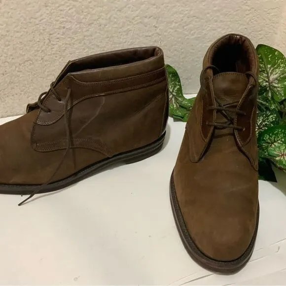 JOHNSTON &amp; MURPHY Chukka Casual Ankle Boots Brown Nubuck Leather Shoes Lace Up
