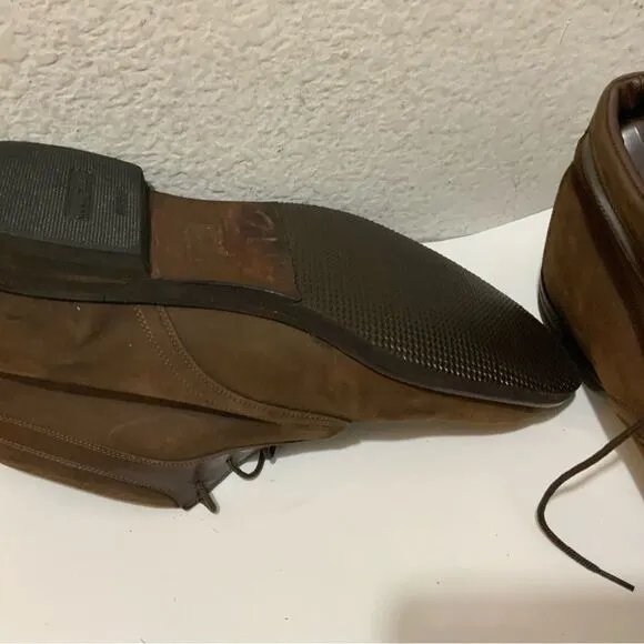 JOHNSTON &amp; MURPHY Chukka Casual Ankle Boots Brown Nubuck Leather Shoes Lace Up