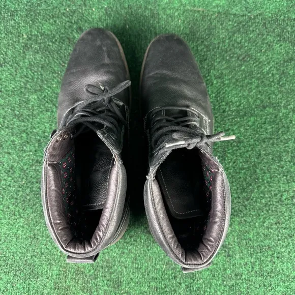 Johnston And Murphy Barrett Mens Lace Up Boots Black Leather Size 11