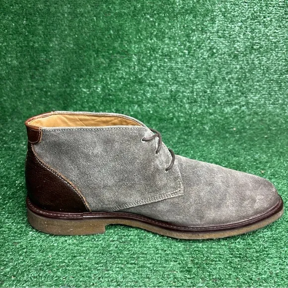 Johnston and Murphy Chukka Boots Mens Size 11.5 Suede Gray Shoes Sheepskin