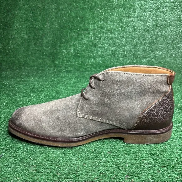 Johnston and Murphy Chukka Boots Mens Size 11.5 Suede Gray Shoes Sheepskin