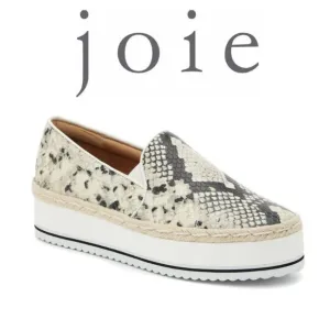 Joie $278 NIB Huxley Snakeskin 8.5 Leather Platform Slip On Shoes Sneaker 39Eur