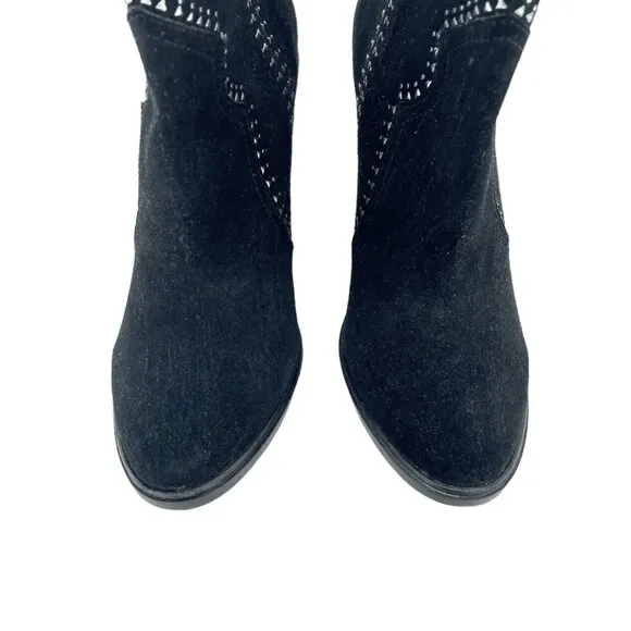 Joie Boots Black Suede Leather Studded Ankle Bootie SZ 38.5 EU NEW