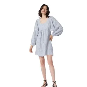 JOIE Jade Mini Dress In Blue &amp; White Stripe Small