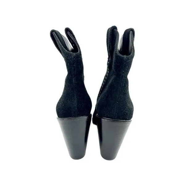 Joie Monte Boots Black Suede Leather Studded Ankle SZ 38.5 EU NEW $365