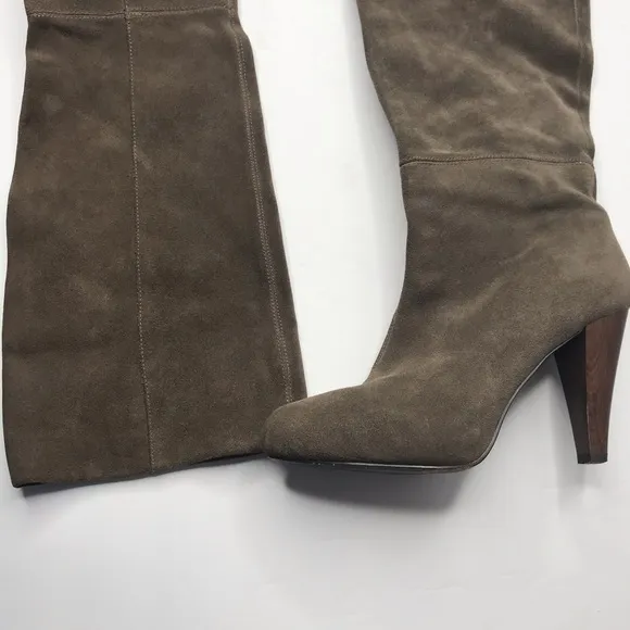 Joie Stop &amp; Stare suede tall boots tan wood 38
