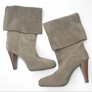 Joie Stop &amp; Stare suede tall boots tan wood 38