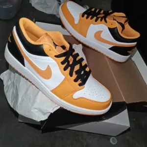 Jordan Retro 1 Low Nike Men's Orange and Black Size 8 Men