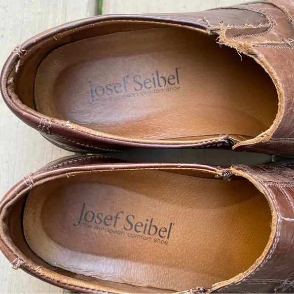 Josef Seibel Douglas Marone Leather Casual Loafers Shoes size 42