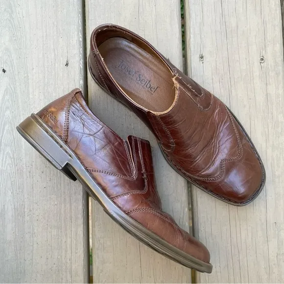 Josef Seibel Douglas Marone Leather Casual Loafers Shoes size 42