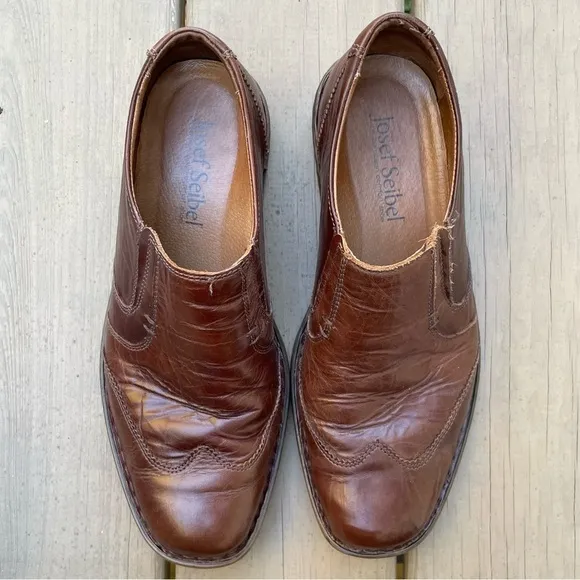 Josef Seibel Douglas Marone Leather Casual Loafers Shoes size 42