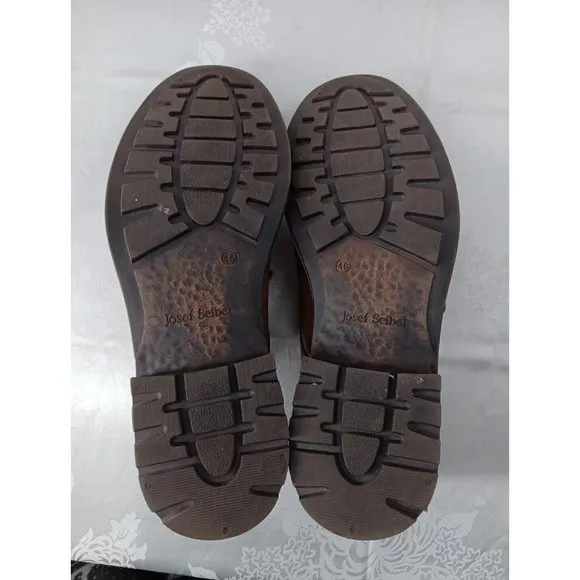 JOSEF SEIBEL Leather Brown Sz 12 (46 EU) Men Casual Lace-Up Oxfords