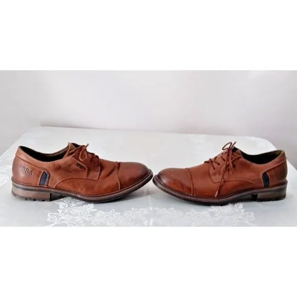 JOSEF SEIBEL Leather Brown Sz 12 (46 EU) Men Casual Lace-Up Oxfords