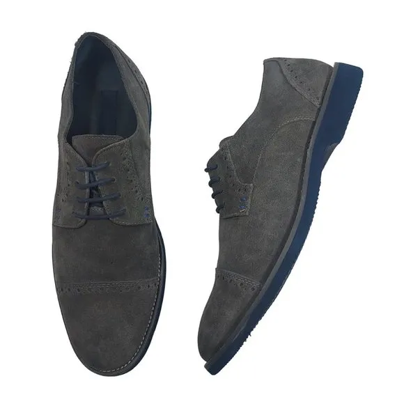 Joseph Abboud Robert Wingtip Gray Suede Casual Shoes Size 11
