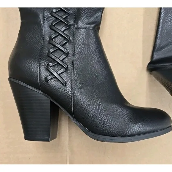 Journee Collection Women's Spritz-p Stacked Heel Over The Knee Boots  Size 6 1/2