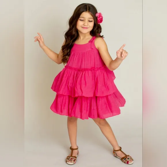 Joyfolie Banyu Dress Fuchsia, Size 12