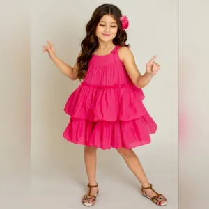 Joyfolie Banyu Dress Fuchsia, Size 12