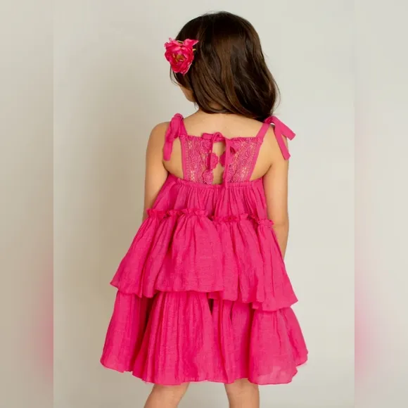 Joyfolie Banyu Dress Fuchsia, Size 12