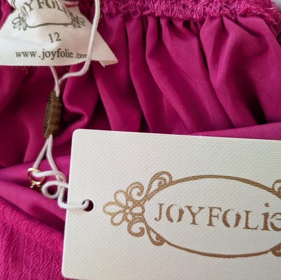 Joyfolie Banyu Dress Fuchsia, Size 12