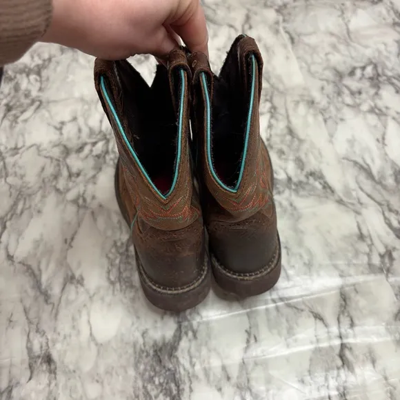 Justin Boots Leather Western Cowgirl boots brown size 5 boho