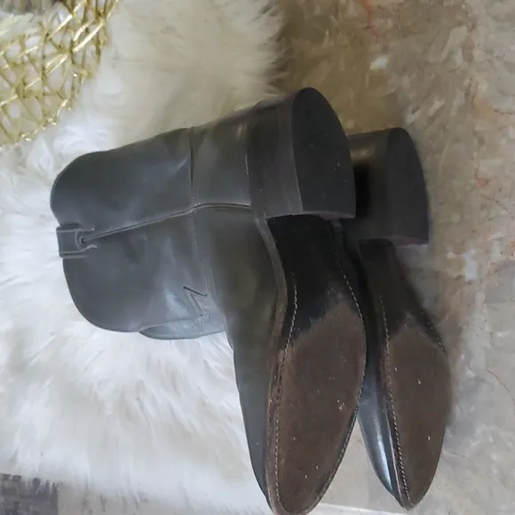 Justin mens gray leather western cowboy boots size 8D