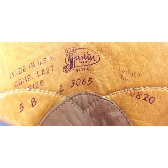 Justin Ropers Womens Sz 5 B Round Toe Pink‎ Leather Western Cowboy Boots L3065