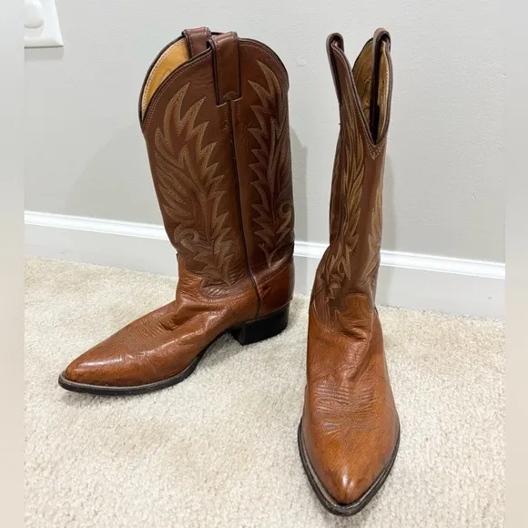 JUSTIN • Women’s Brown Leather Cowboy Boots Style C 2041 Size 9.5
