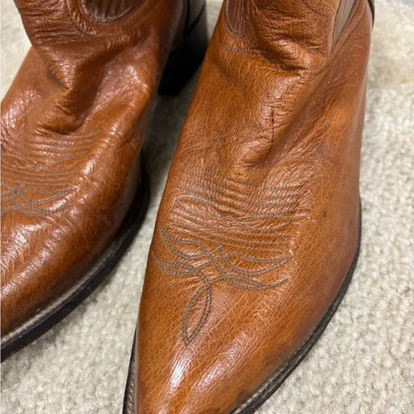 JUSTIN • Women’s Brown Leather Cowboy Boots Style C 2041 Size 9.5