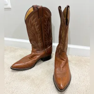 JUSTIN • Women’s Brown Leather Cowboy Boots Style C 2041 Size 9.5