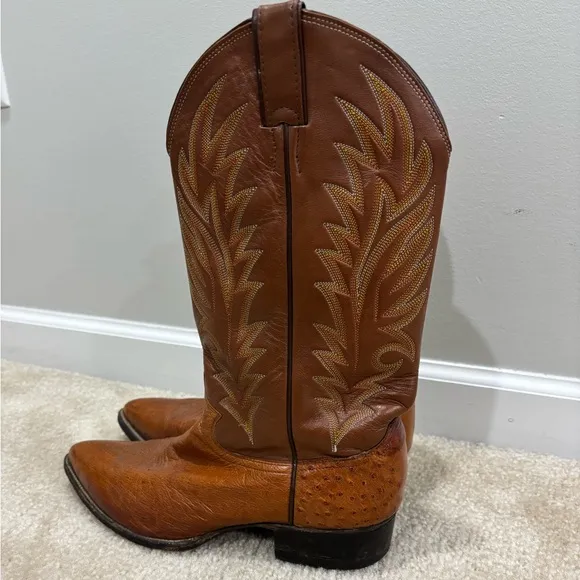 JUSTIN • Women’s Brown Leather Cowboy Boots Style C 2041 Size 9.5