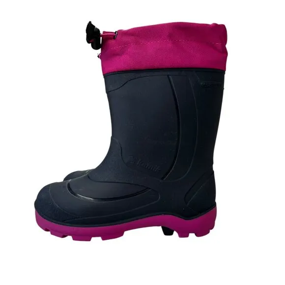 Kamik Snobuster 1 Navy Magenta WP Insulated Rain Boots Youth Girl's Size 12 K